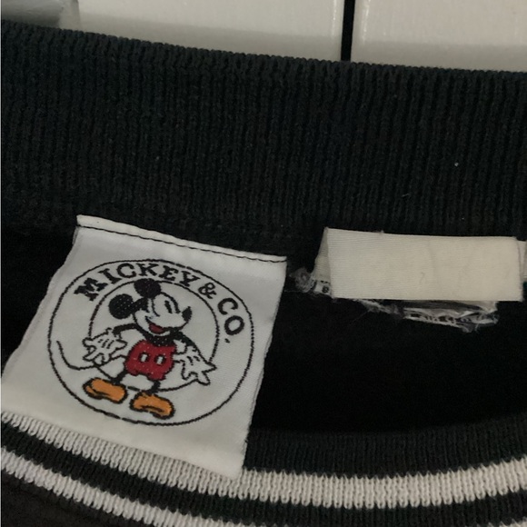 Vintage 90s Mickey & Co Black Spell Out Embroidered Sweater Mens L - Picture 6 of 7